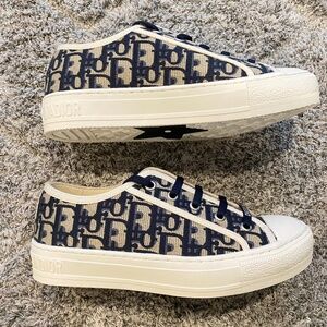 Dior Oblique Navy and Cream Sneakers